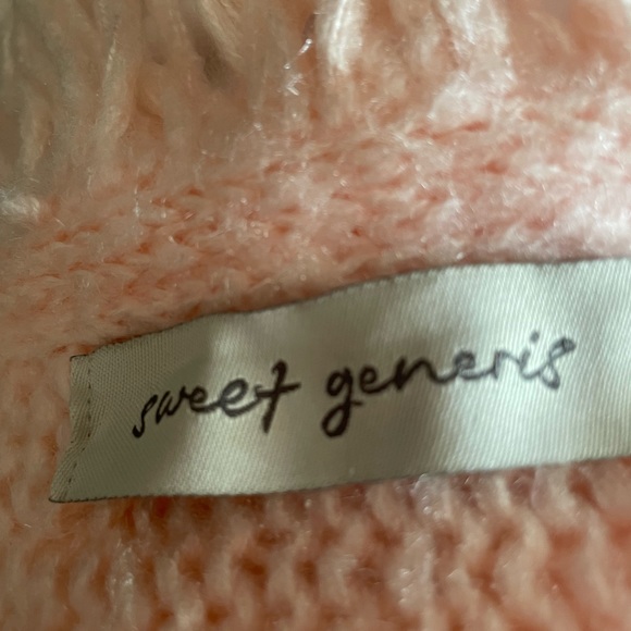 Sweet Generis Women’s  SZ S/M  PINK String Knit Top Sweater Cape FUN FUN. NWOT - Picture 7 of 7